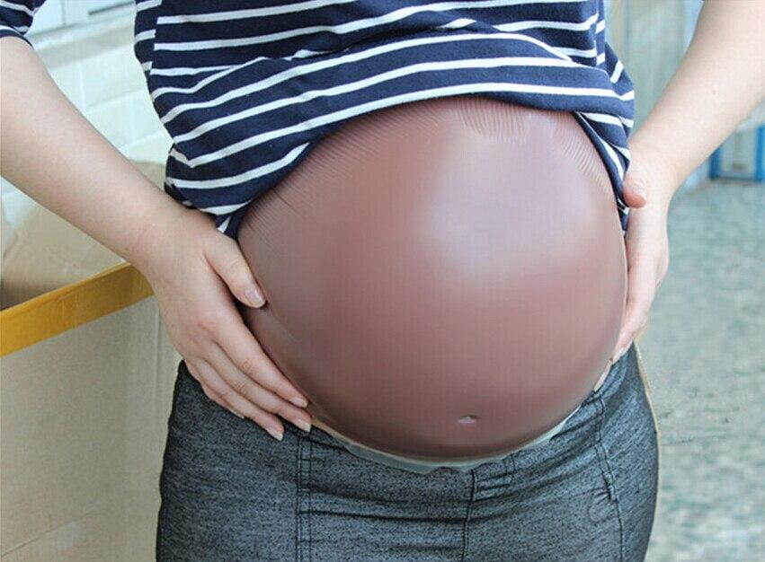 ¡Nuevos trillizos! Vientre de embarazo falso silicón - Mocha Color